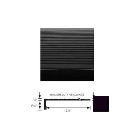 Roppe Stair Tread Rubber Round Nose 42inL - Black 42811P100